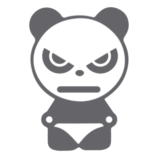 Angry Panda Decal (Grey)